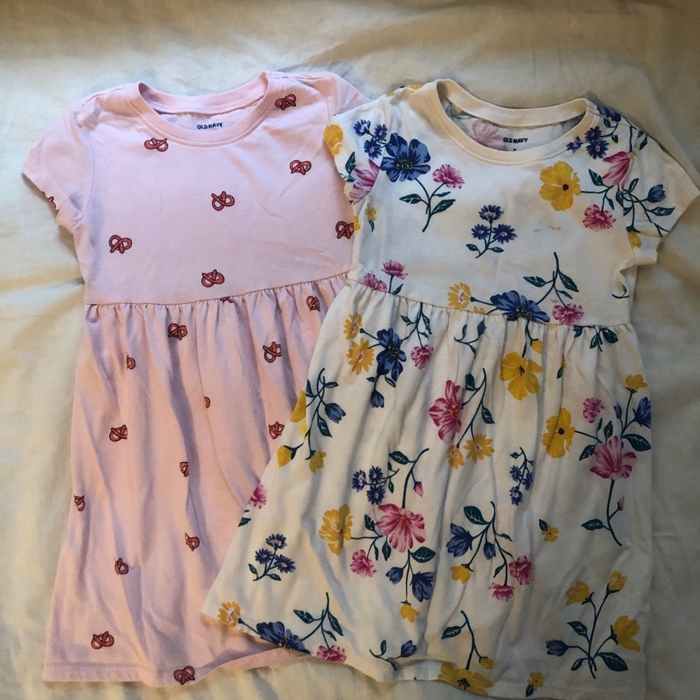 Two size 4t girls old navy printed dresses
